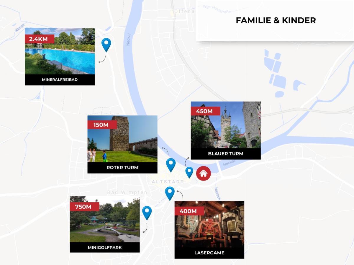 Charmante Wohnung Am Neckar Bad Wimpfen Exteriör bild